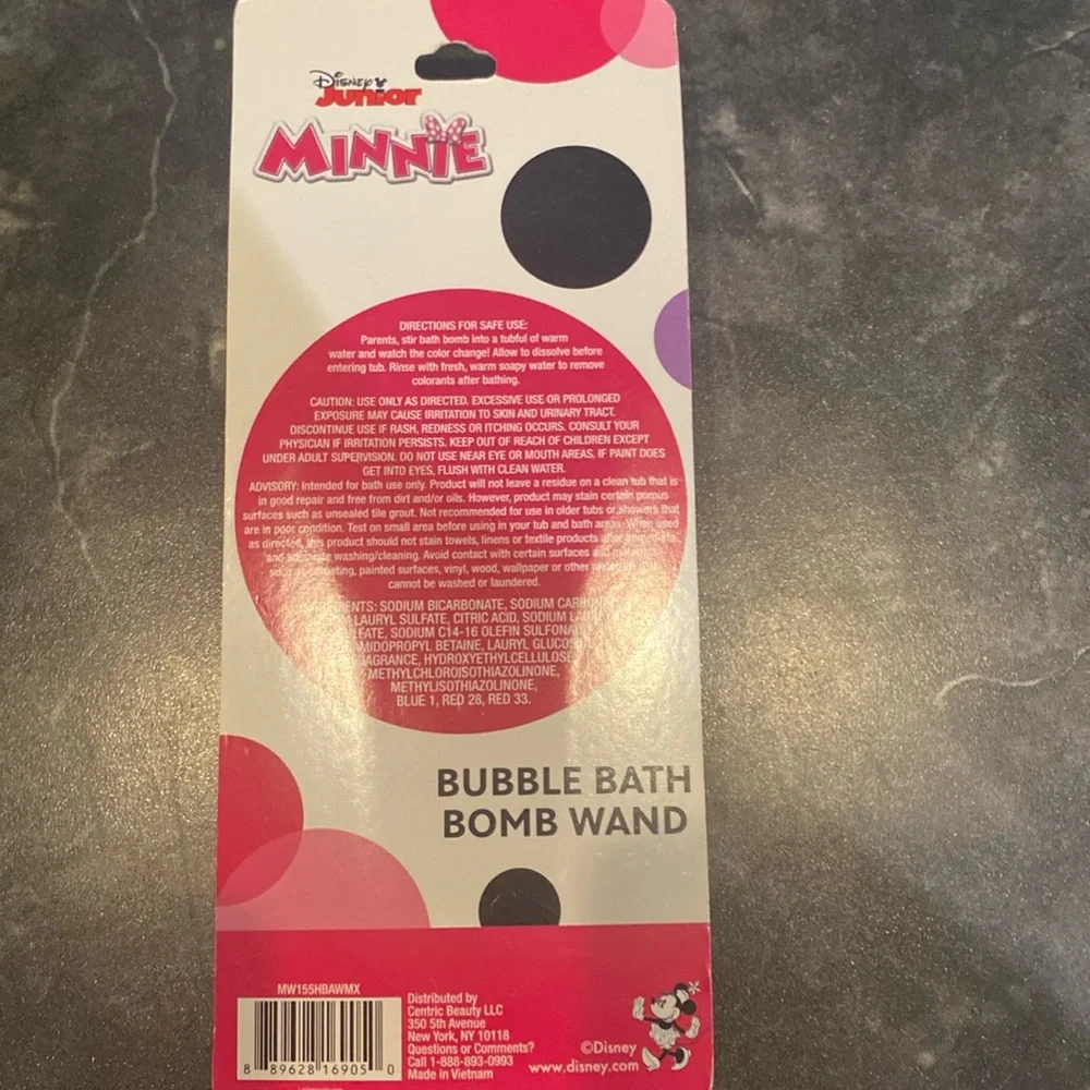 Disney Junior Minnie Mouse Lavender Scented Bubble Bath Bomb Wand
